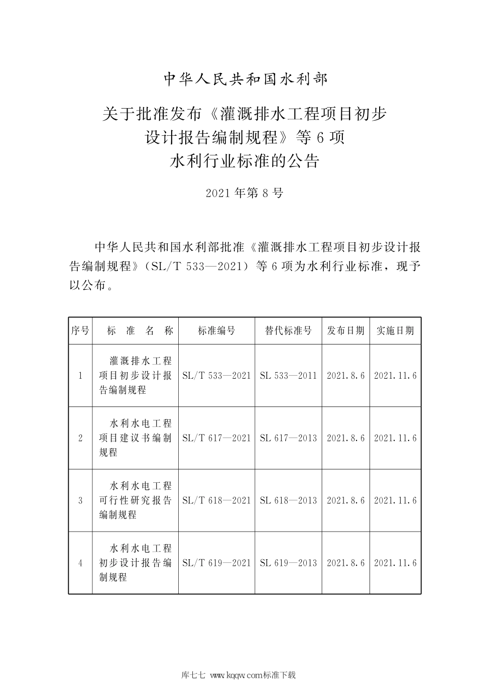 SL_T 617-2021 水利水电工程项目建议书编制规程.pdf_第2页