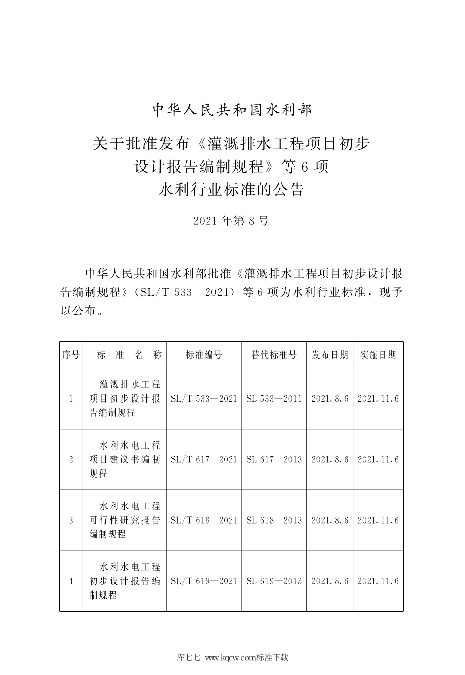 SL_T 618-2021 水利水电工程可行性研究报告编制规程.pdf_第2页