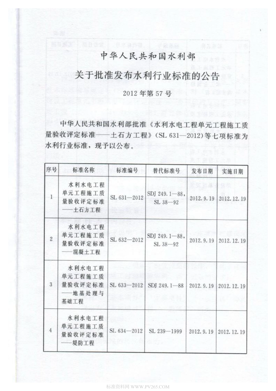 SL 635-2012 水利水电工程单元工程施工质量验收评定标准-水工金属结构安装工程.pdf_第2页