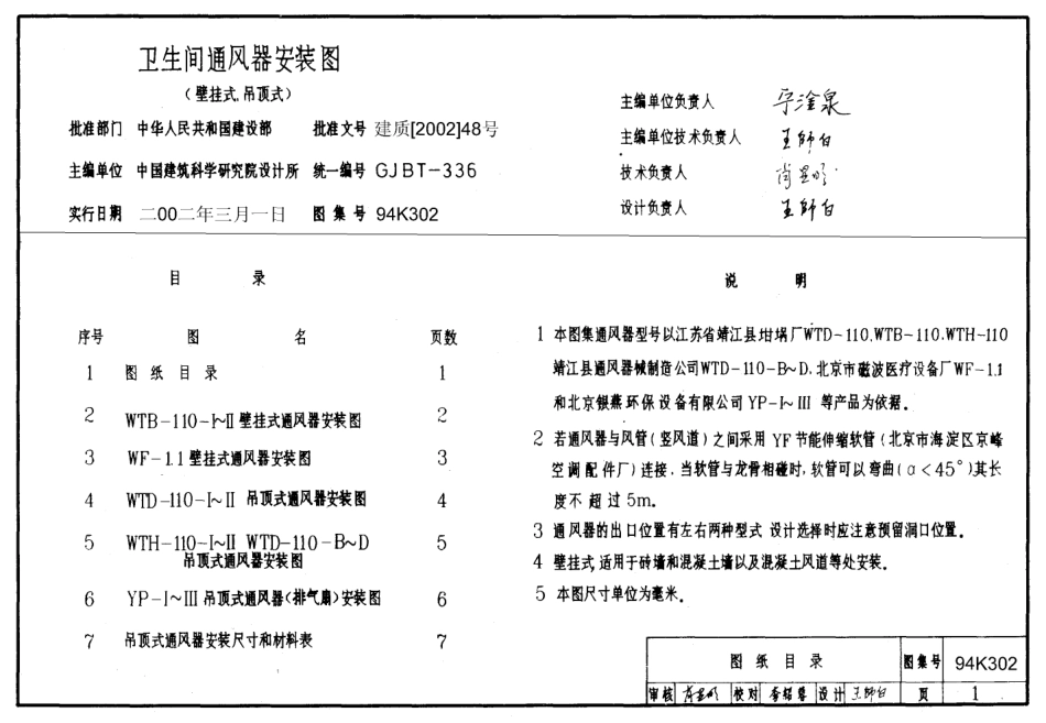 94K302 卫生间通风器安装图(壁挂式、吊顶式).pdf_第1页