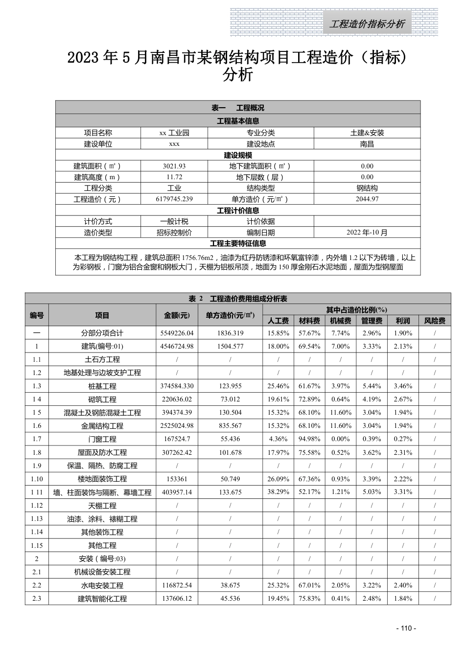江西省信息价-2023年5月工程造价指标（案例）分析.pdf_第1页