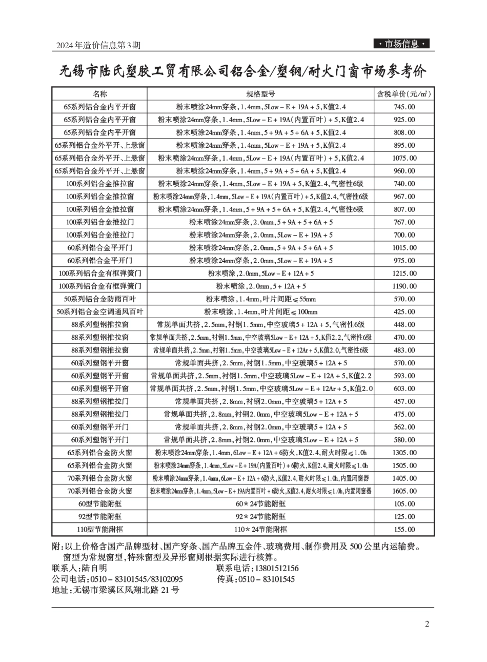无锡市2024年3月（第三期）市场价格信息-工程造价信息.pdf_第3页