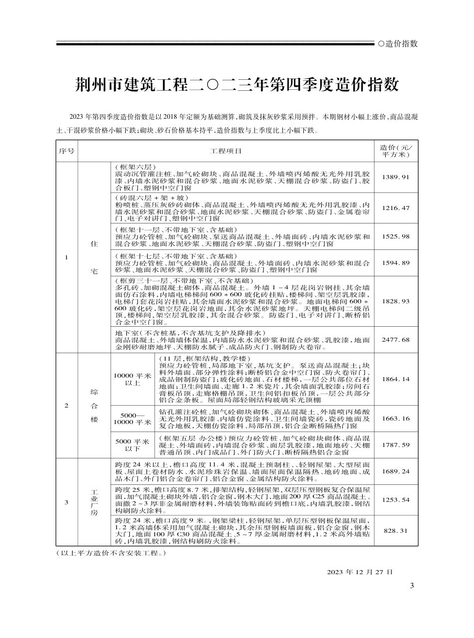 2023年12月荆州市城区建设工程材料市场信息价.pdf_第1页