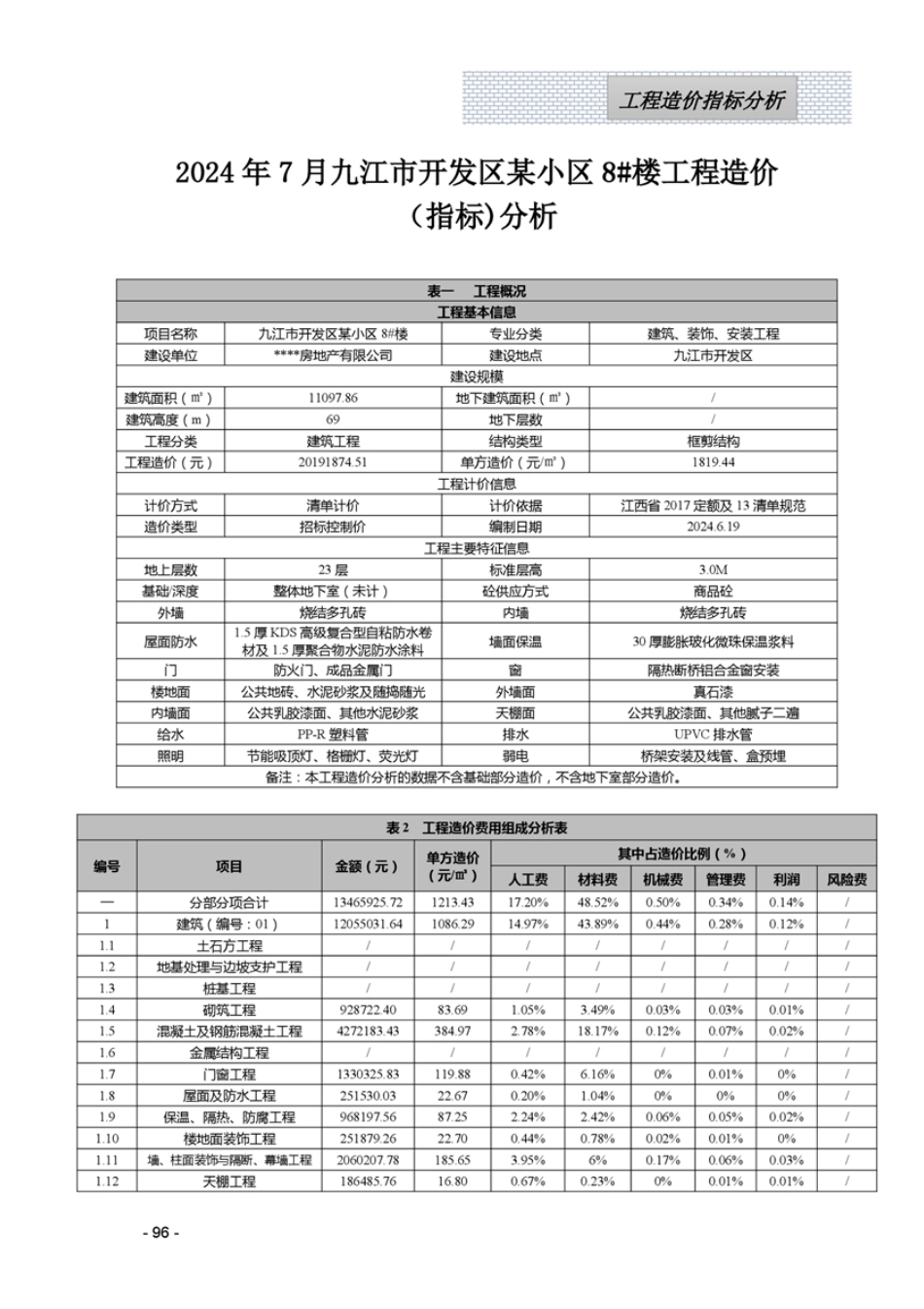 江西省信息价-江西省2024年7月工程造价指标（案例）分析.pdf_第1页