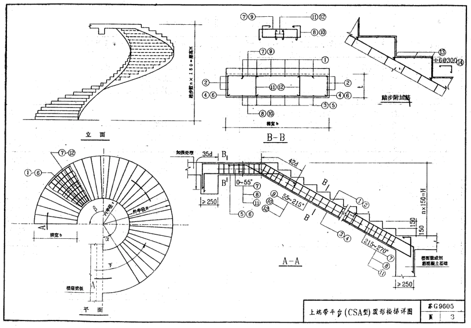 苏G9605 钢筋混凝土圆形板式楼梯图集.pdf_第3页