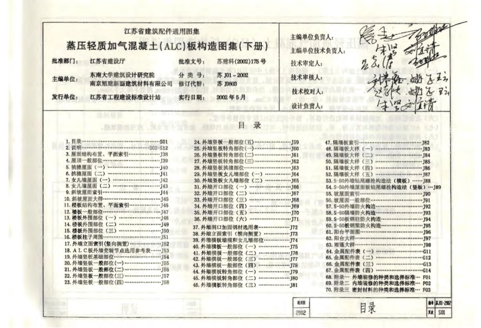 苏J01-2002 蒸压轻质加气混凝土(ALC)板构造图集(下册).pdf_第3页