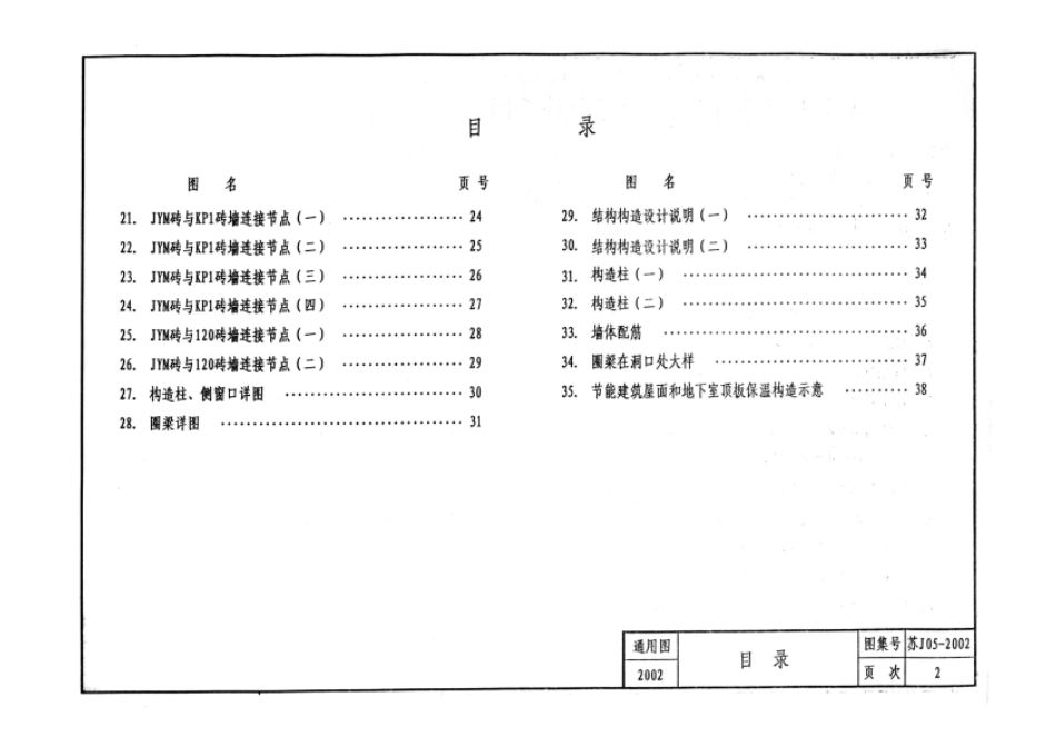苏J05-2002 页岩模数多孔砖(JYM砖)建筑构造图集.pdf_第3页