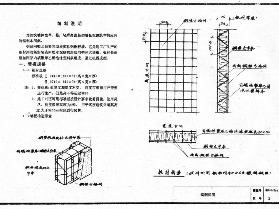 赣94SJ503 钢丝网架水泥夹芯墙板图集.pdf_第2页