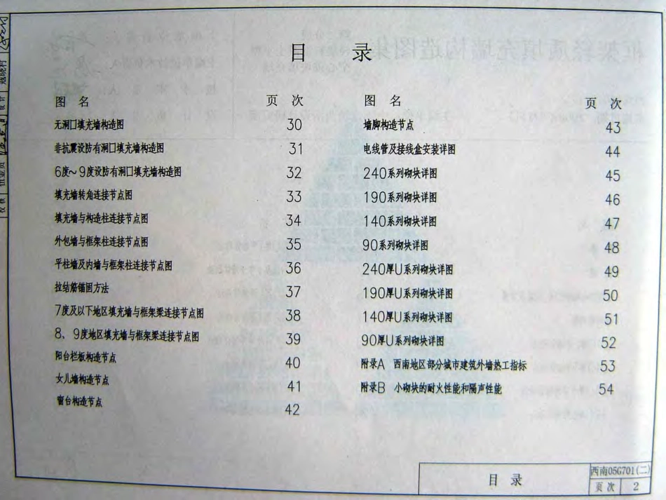 西南05G701(二)框架轻质填充墙构造图集--轻集料混凝土小型空心砌填充墙.pdf_第2页