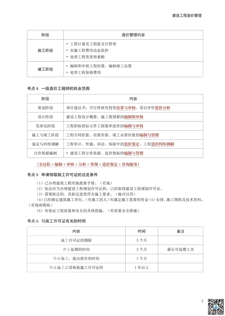 24年一级造价工程师《建设工程造价管理》考前30页纸.pdf_第3页