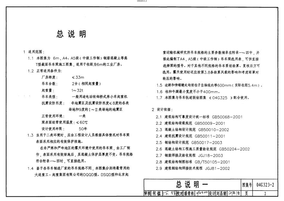 04G323-2 钢筋混凝土吊车梁（工作级别A4、A5）.pdf_第2页
