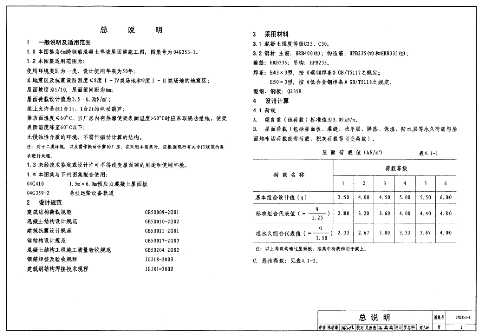 04G353-1 钢筋混凝土屋面梁（6m单坡）.pdf_第2页