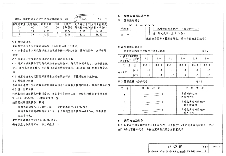 04G353-1 钢筋混凝土屋面梁（6m单坡）.pdf_第3页
