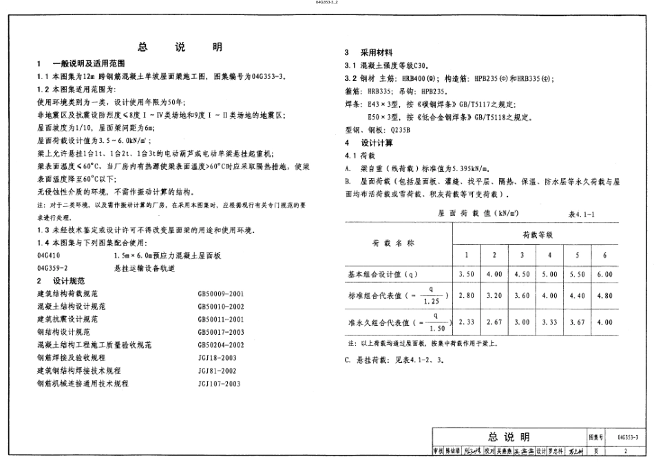 04G353-3 钢筋混凝土屋面梁（12m单坡）.pdf_第2页