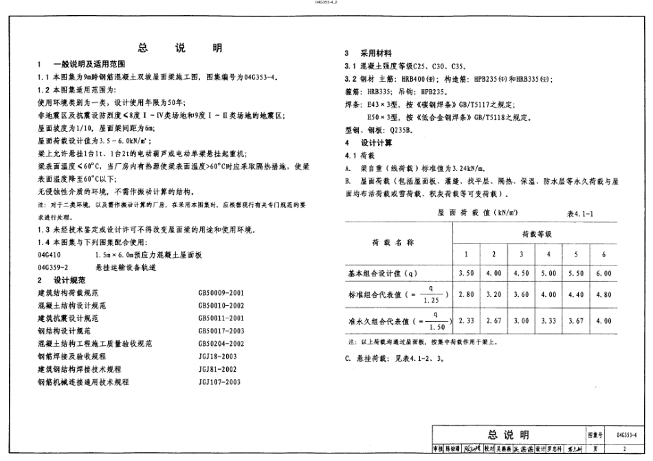 04G353-4钢筋混凝土屋面梁（6m单坡）.pdf_第2页