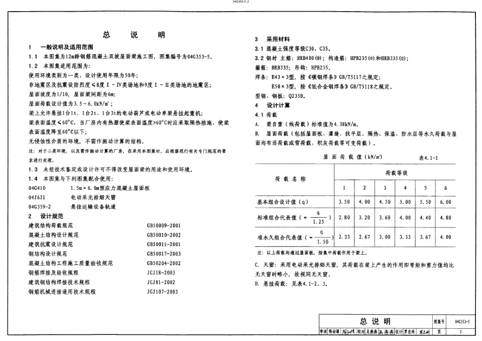 04G353-5 钢筋混凝土屋面梁（9m单坡）.pdf_第2页