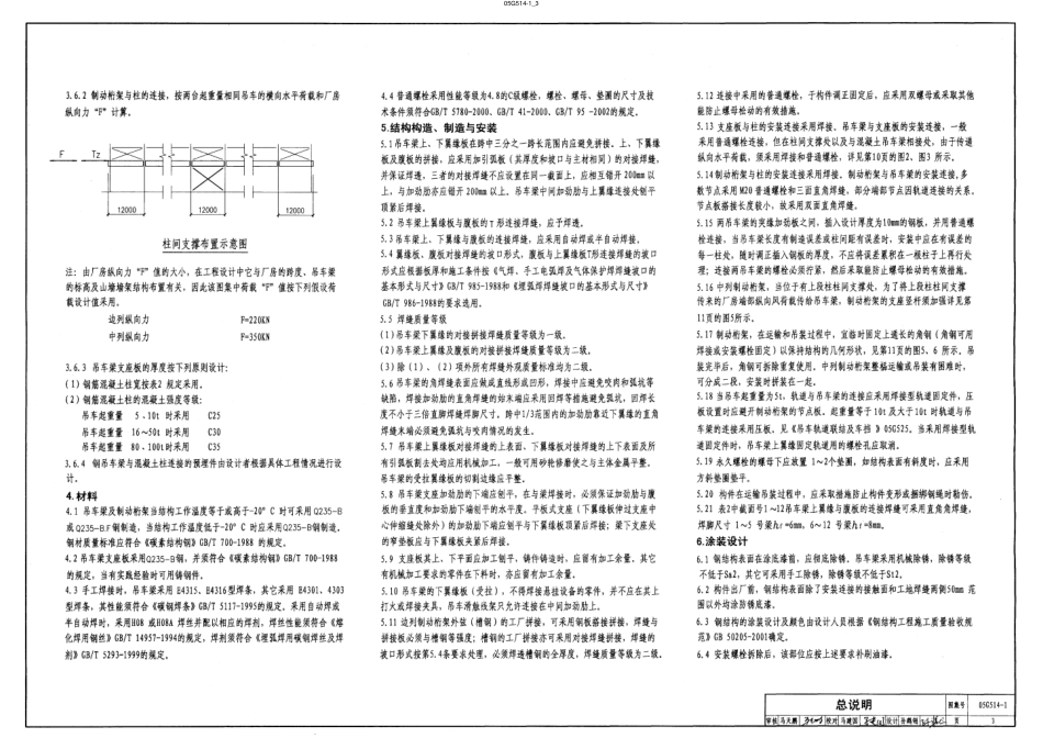 05G514-1 12m实腹式钢吊车梁-轻级工作制(A1~A3)Q235钢.pdf_第3页
