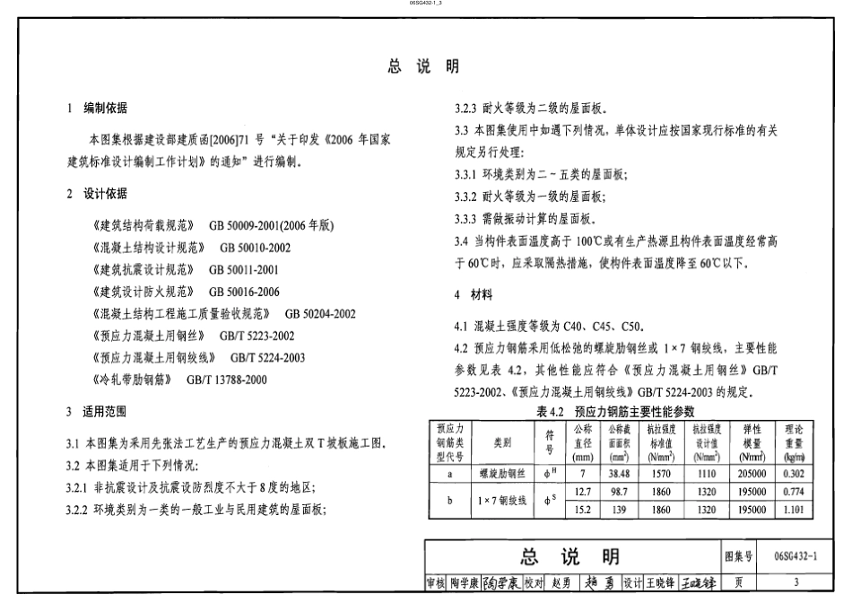 06SG432-1 预应力混凝土双T板 （坡板 宽度2.4m）.pdf_第3页