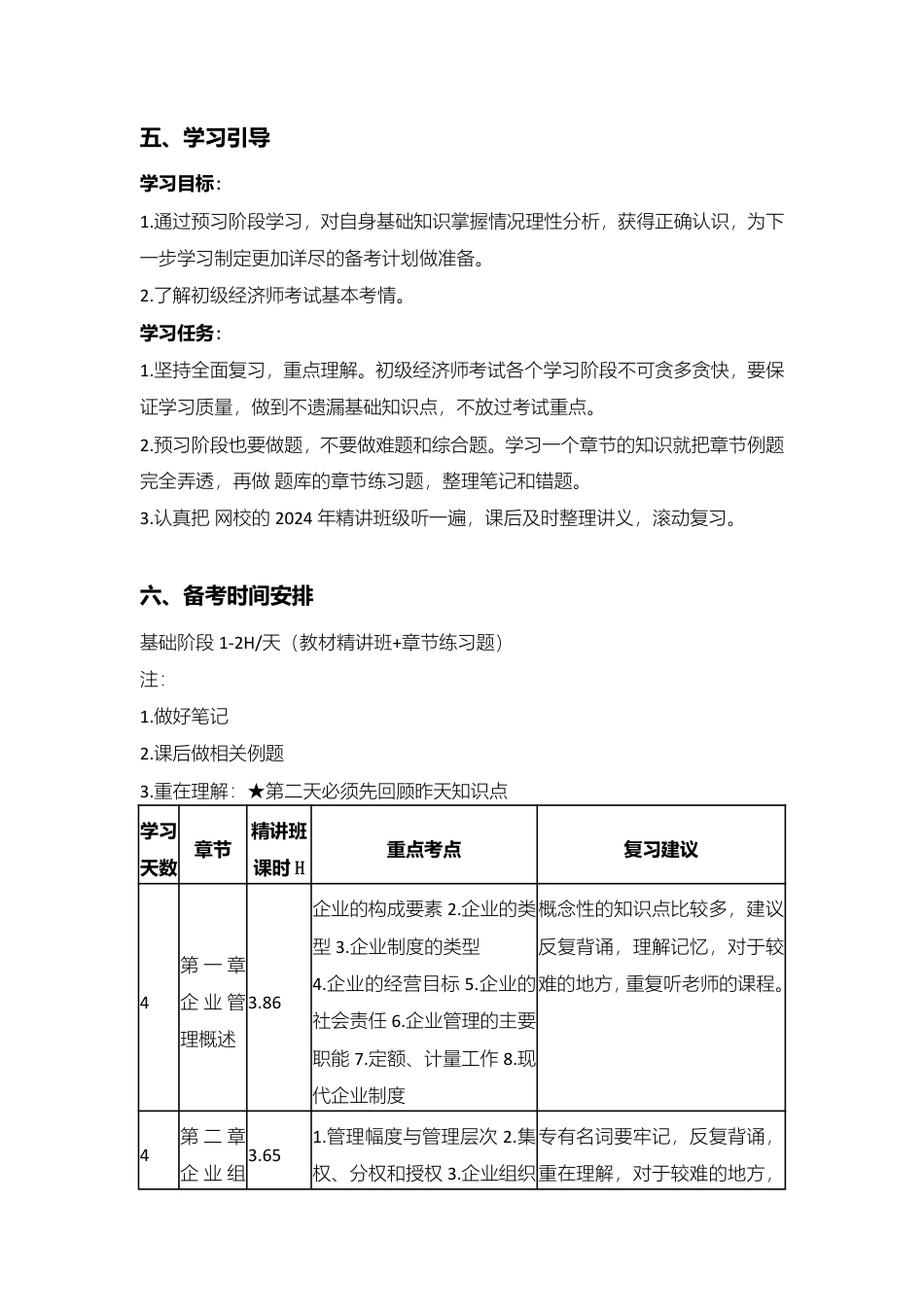 2025年初级经济师《初级工商管理》早鸟学习计划.pdf_第3页