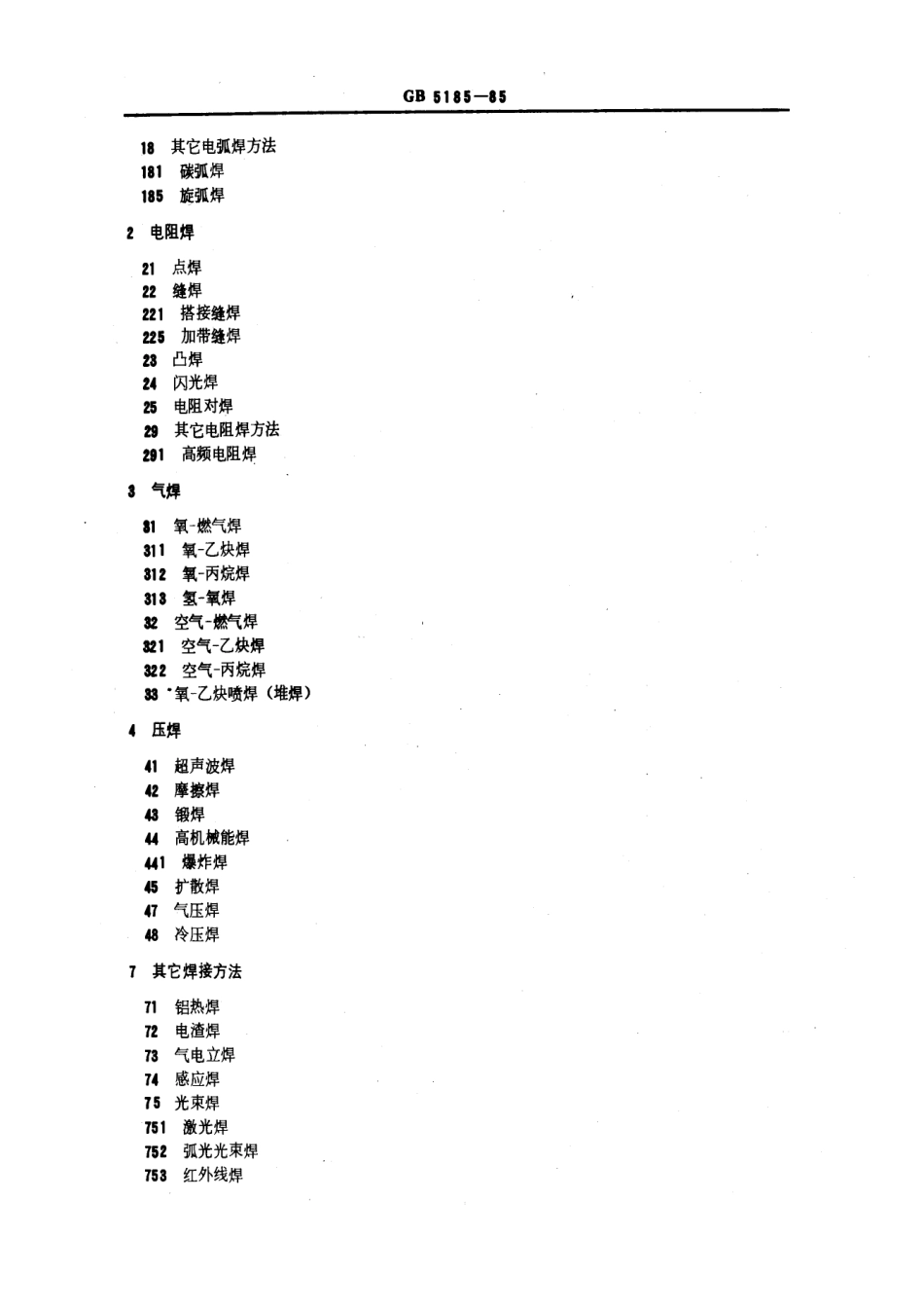 GB5185-85金属焊接及钎焊方法在图样上的表示代号.pdf_第2页