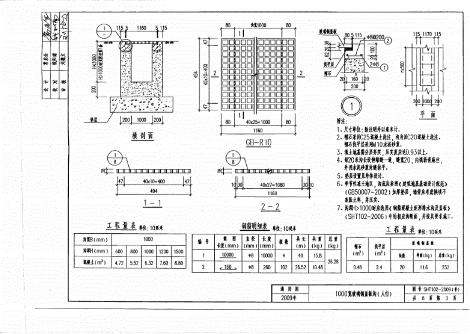 SHT102-2009(补)矩形排水沟和盖板.pdf_第3页