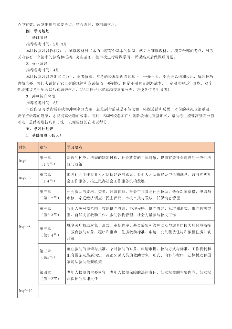 备考必看2025年社工《中级法规》学习计划表.pdf_第3页