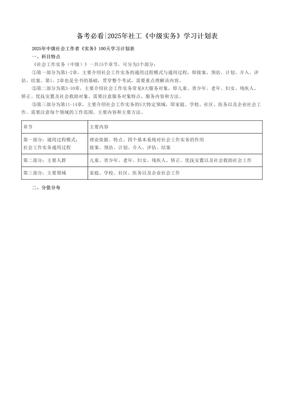 备考必看2025年社工《中级实务》学习计划表.pdf_第1页