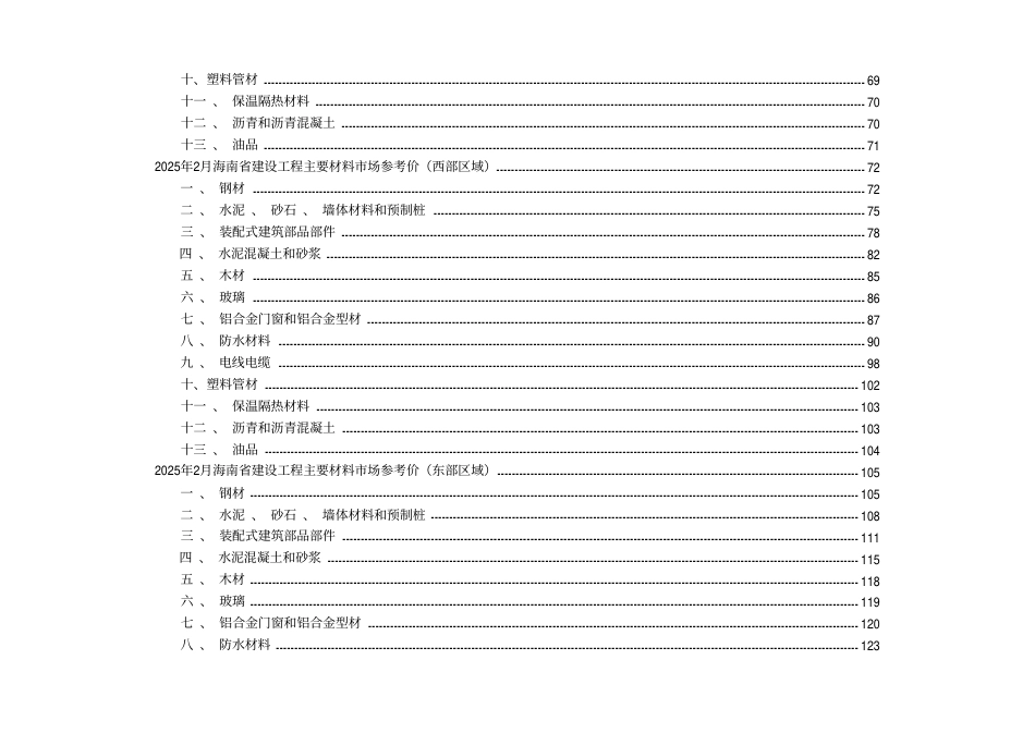 2025年2月海南省建设工程主要材料、园林绿化苗木、施工机具与周转材料租赁市场参考价.pdf_第2页