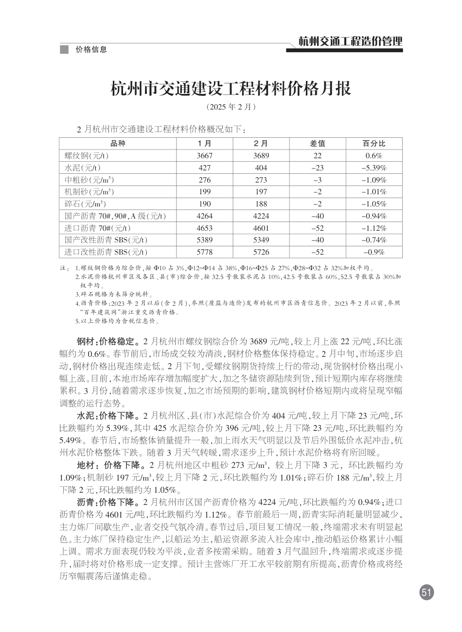 2025年2月刊《杭州交通工程造价管理》-价格信息.pdf_第3页