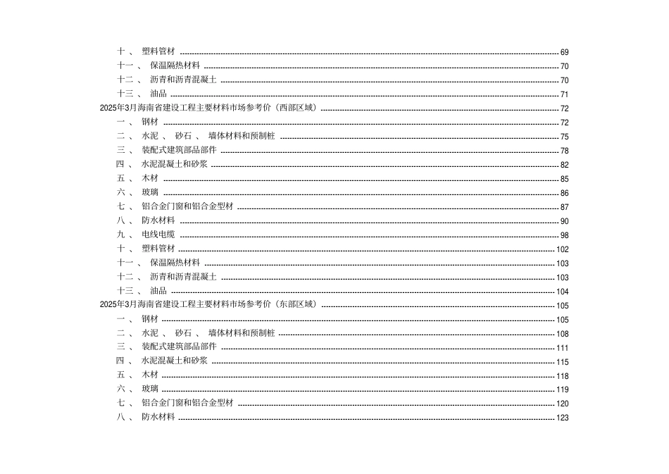 2025年3月海南省建设工程主要材料、园林绿化苗木、施工机具与周转材料租赁市场参考价-信息价.pdf_第2页