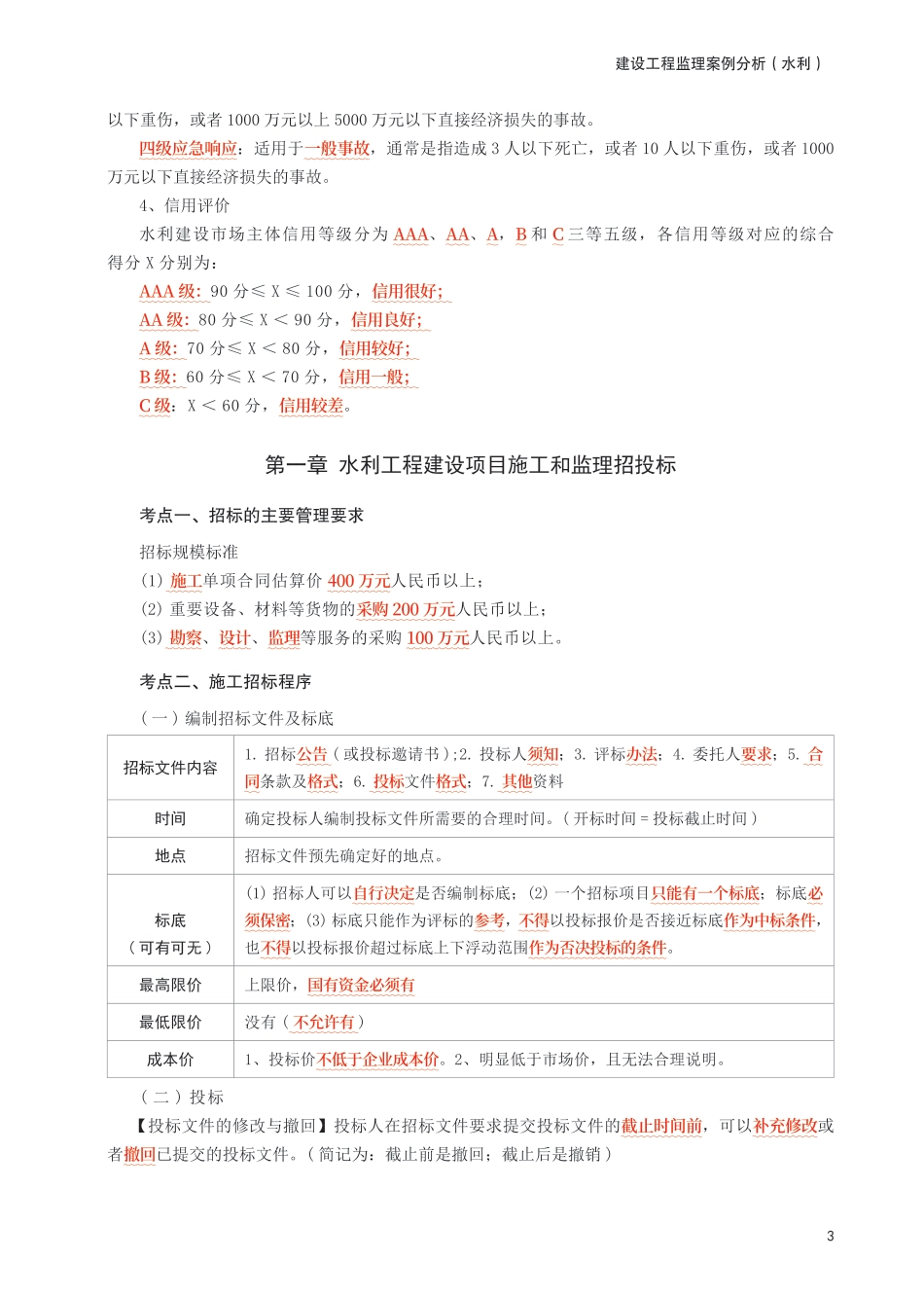 2025年监理工程师考试《案例分析(水利)》考前10页纸.pdf_第3页