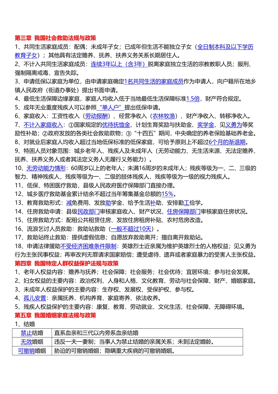 2025年社会工作者《中级法规》临考决胜5页纸.pdf_第1页