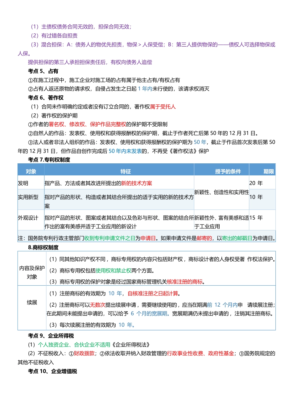 全新升级！2025年一级建造师《工程法规》四色笔记（共37页）.pdf_第3页