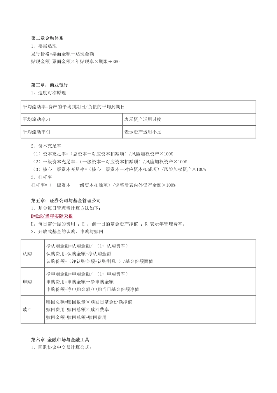 2025年《中级金融》计算公式大全.pdf_第2页