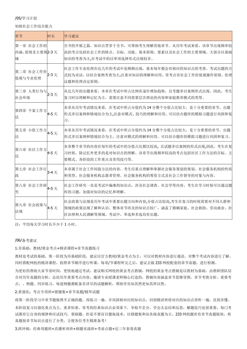 2026年初级社会工作综合能力早鸟学习计划表.pdf_第2页