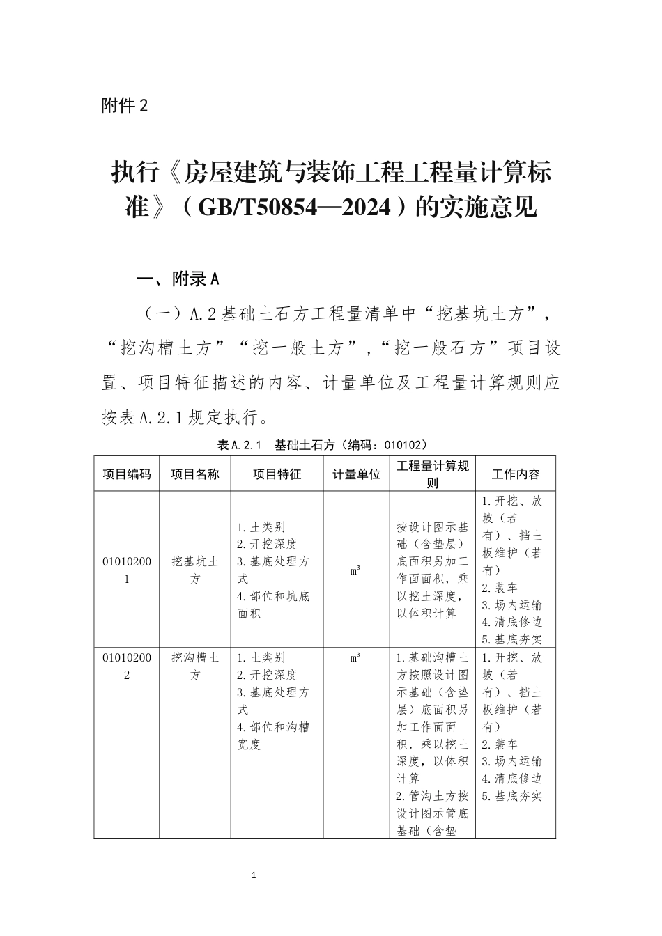 贵州省执行《房屋建筑与装饰工程工程量计算标准》（GBT 50854—2024）的实施意见.docx_第1页