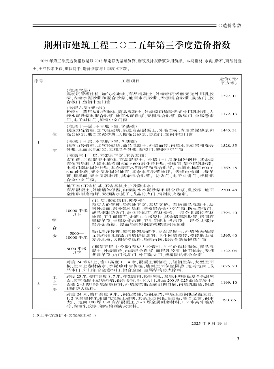2025年9月荆州工程造价信息-材料信息价.pdf_第3页