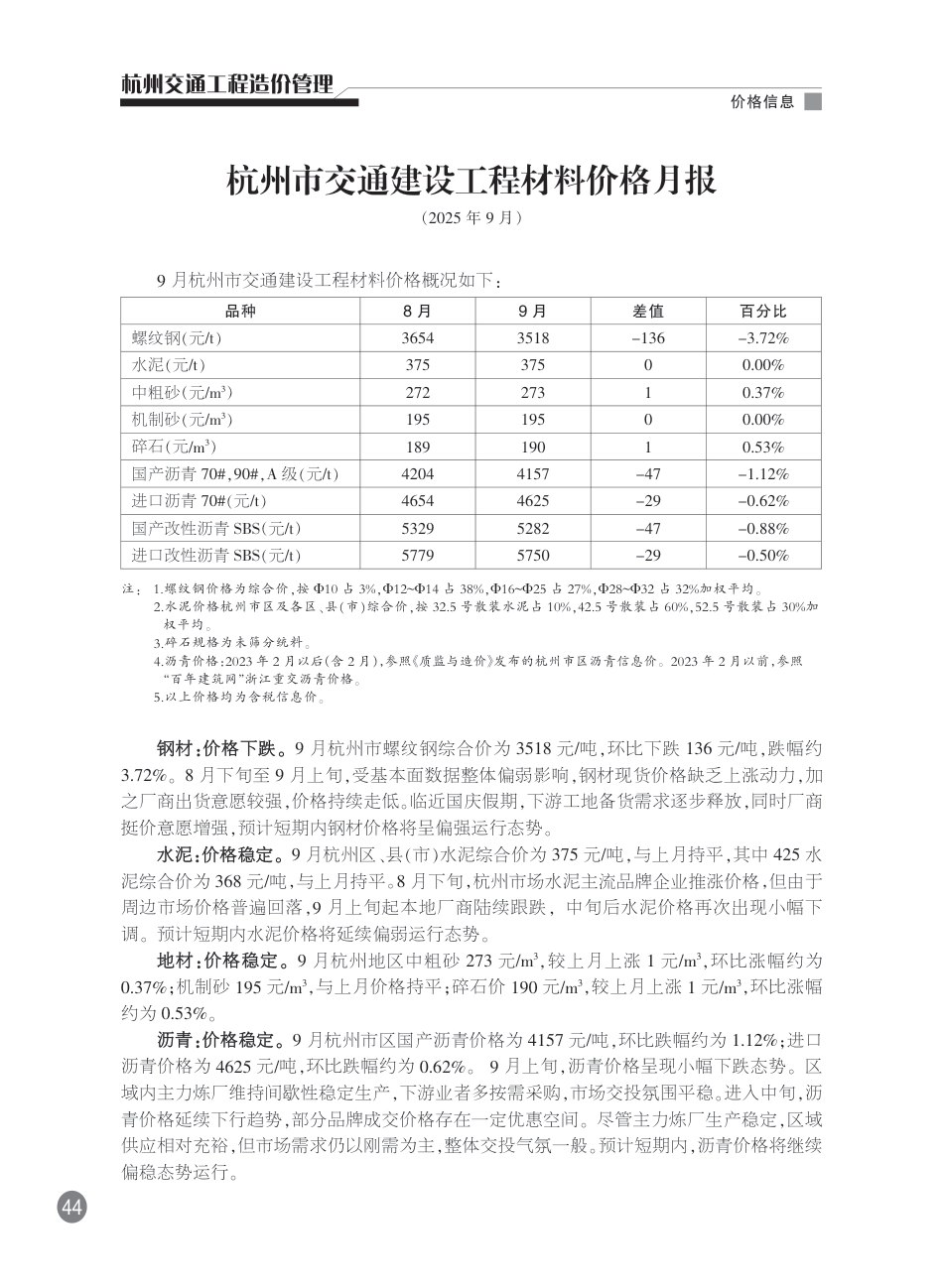 2025年9月刊《杭州交通工程造价管理》-价格信息及市场参考信息-信息价.pdf_第3页