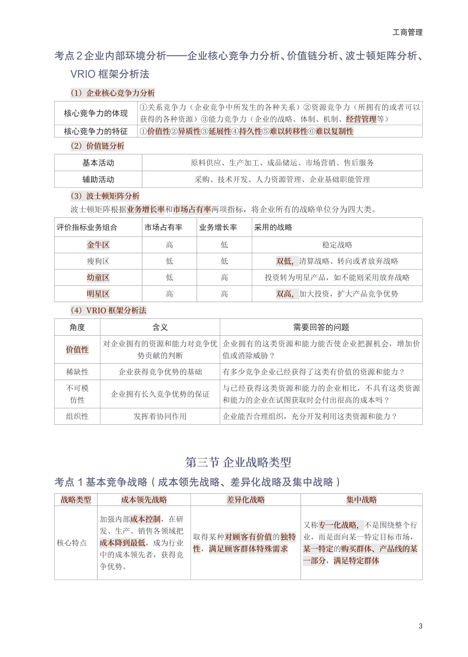 冲刺狂背!2025年中级经济师《工商管理》考前25页纸.pdf_第3页